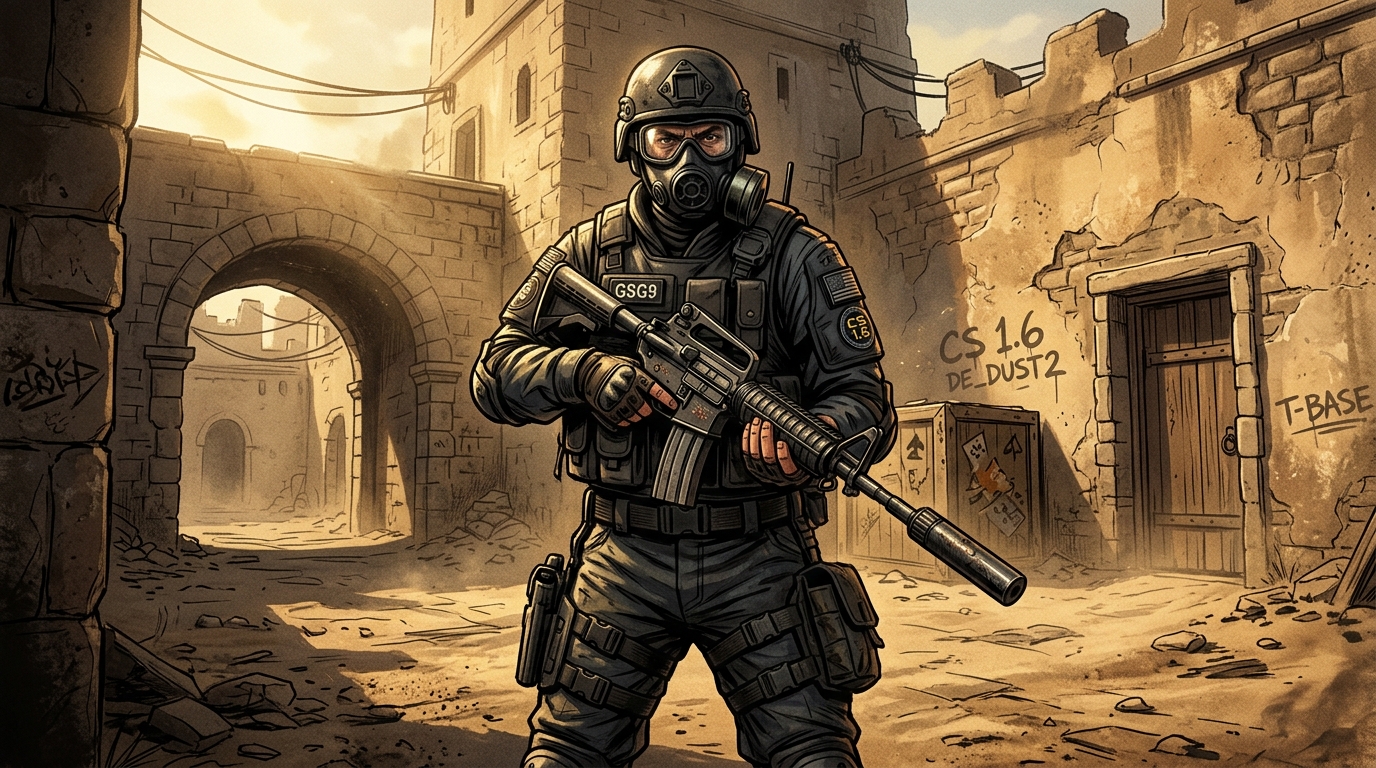 Counter Strike 1.6 Soldier de_dust2